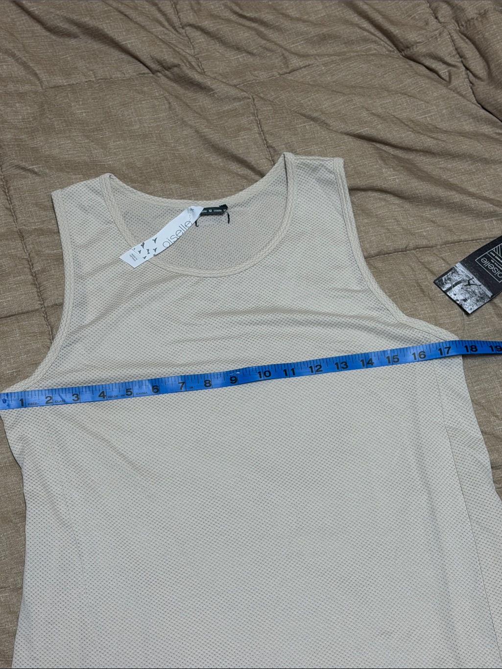 Nwt Oiselle Women’s Flyout Trail Tank Ivory/White Mesh Performance Top Shirt 12 — image 3 of 8